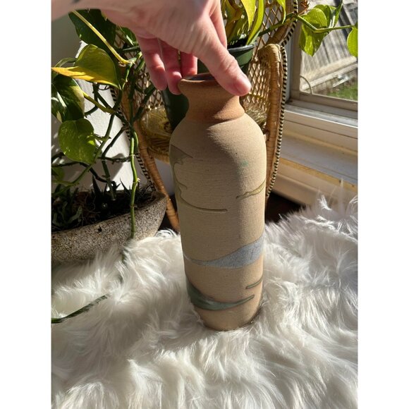 Vintage Alfadom Rodolfo Stoneware Art Pottery Drip Glazed Vase - Signed - Picture 3 of 6